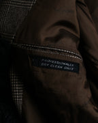 "YVES SAINT LAURENT" Glen plaid oversized wool tailored jacket