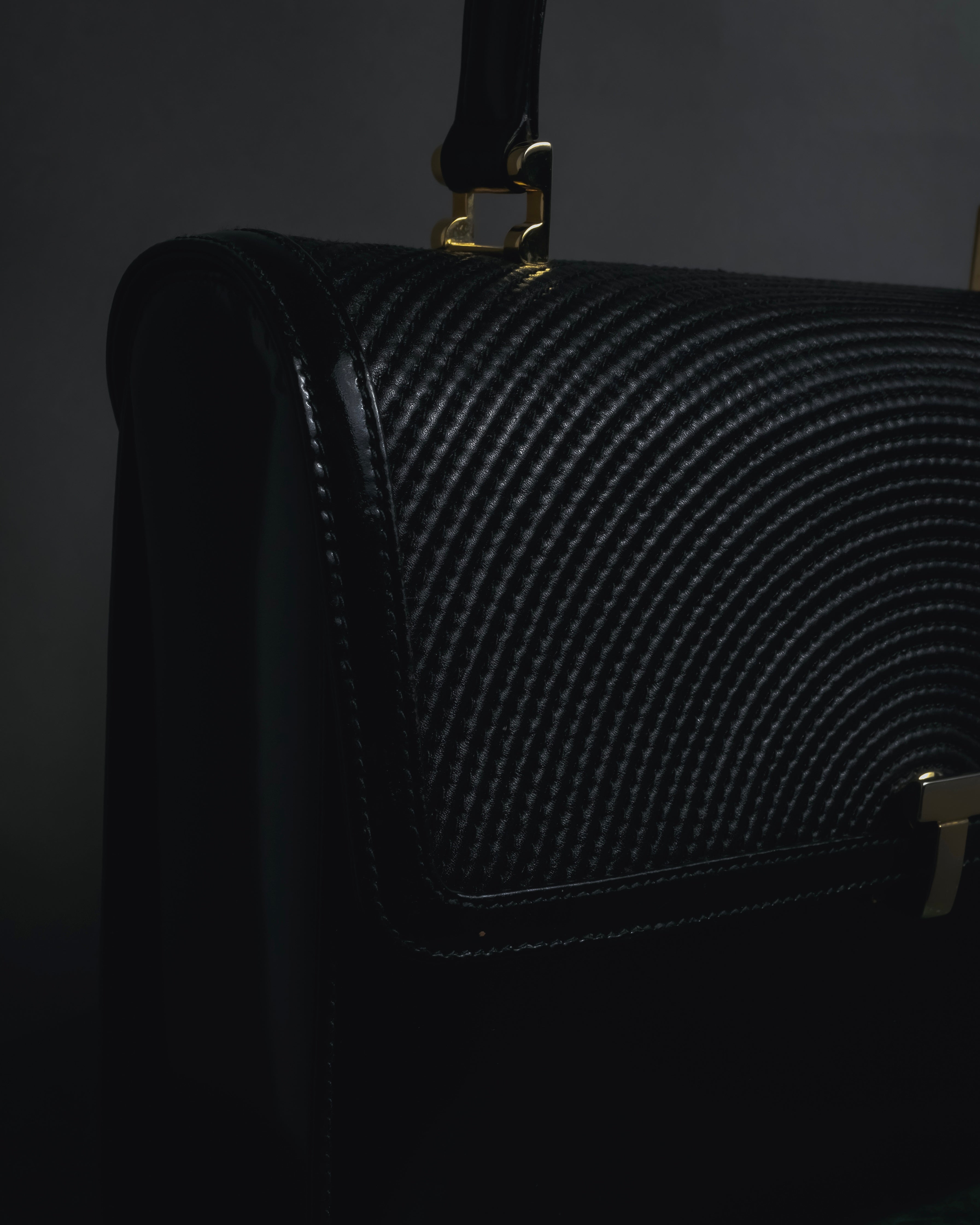 "Tiffany & Co." 80’s-90’s Structured ribbed leather top-handle bag