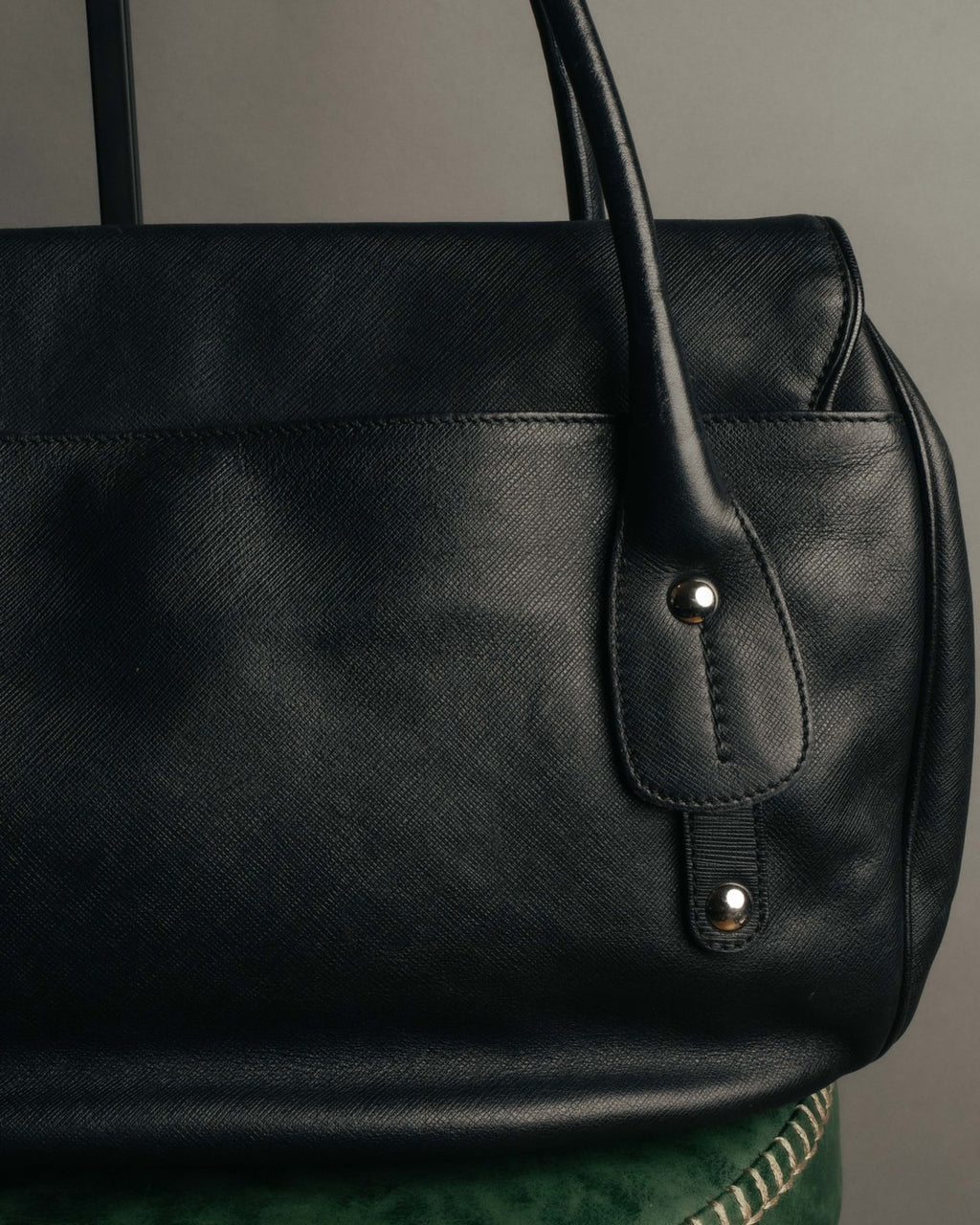 “Salvatore Ferragamo“ 2000’s Wood Gancini leather shoulder bag