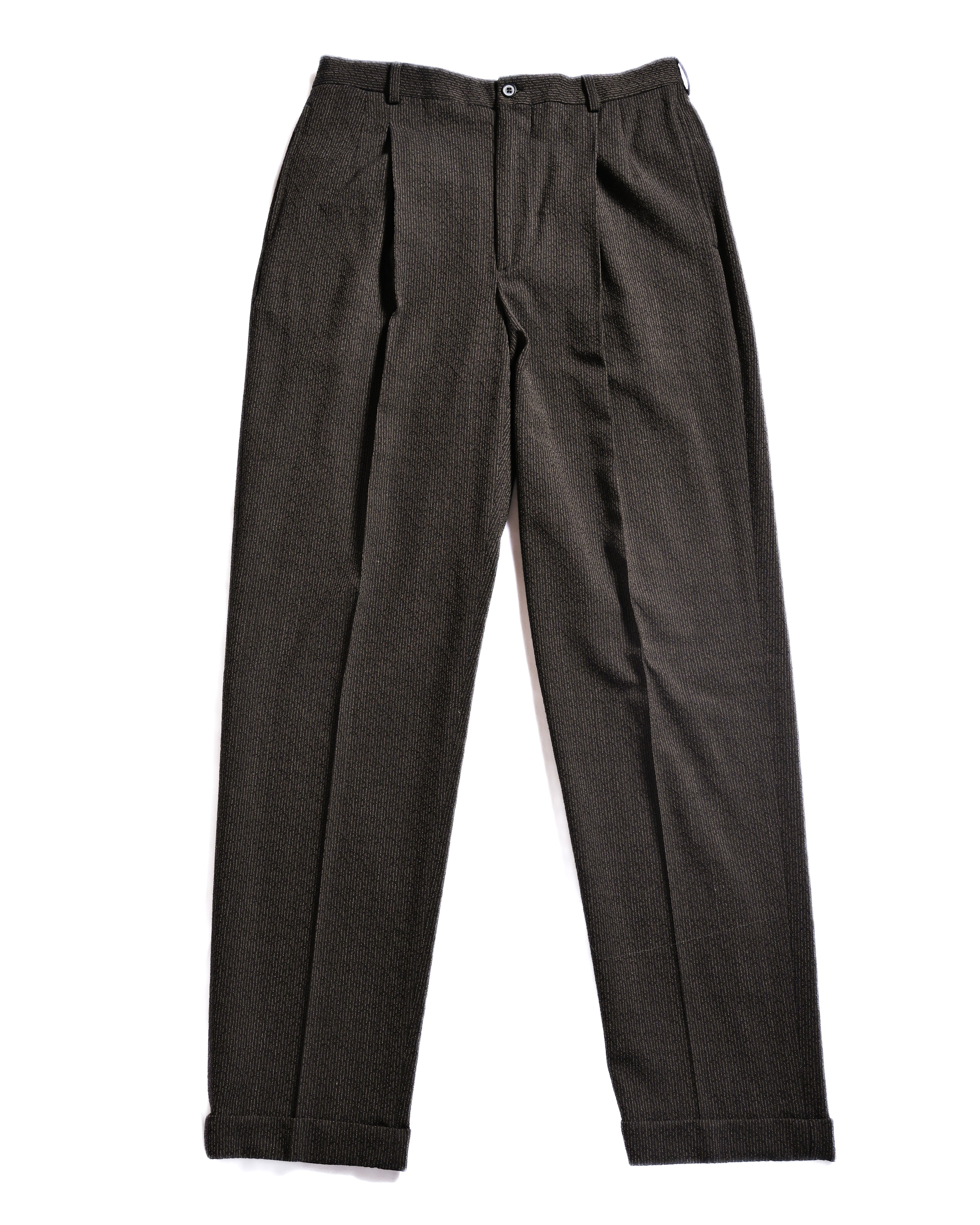 DOLCE & GABBANA/ 2015 Silver Pin Striped Single Breasted Set-up Brown