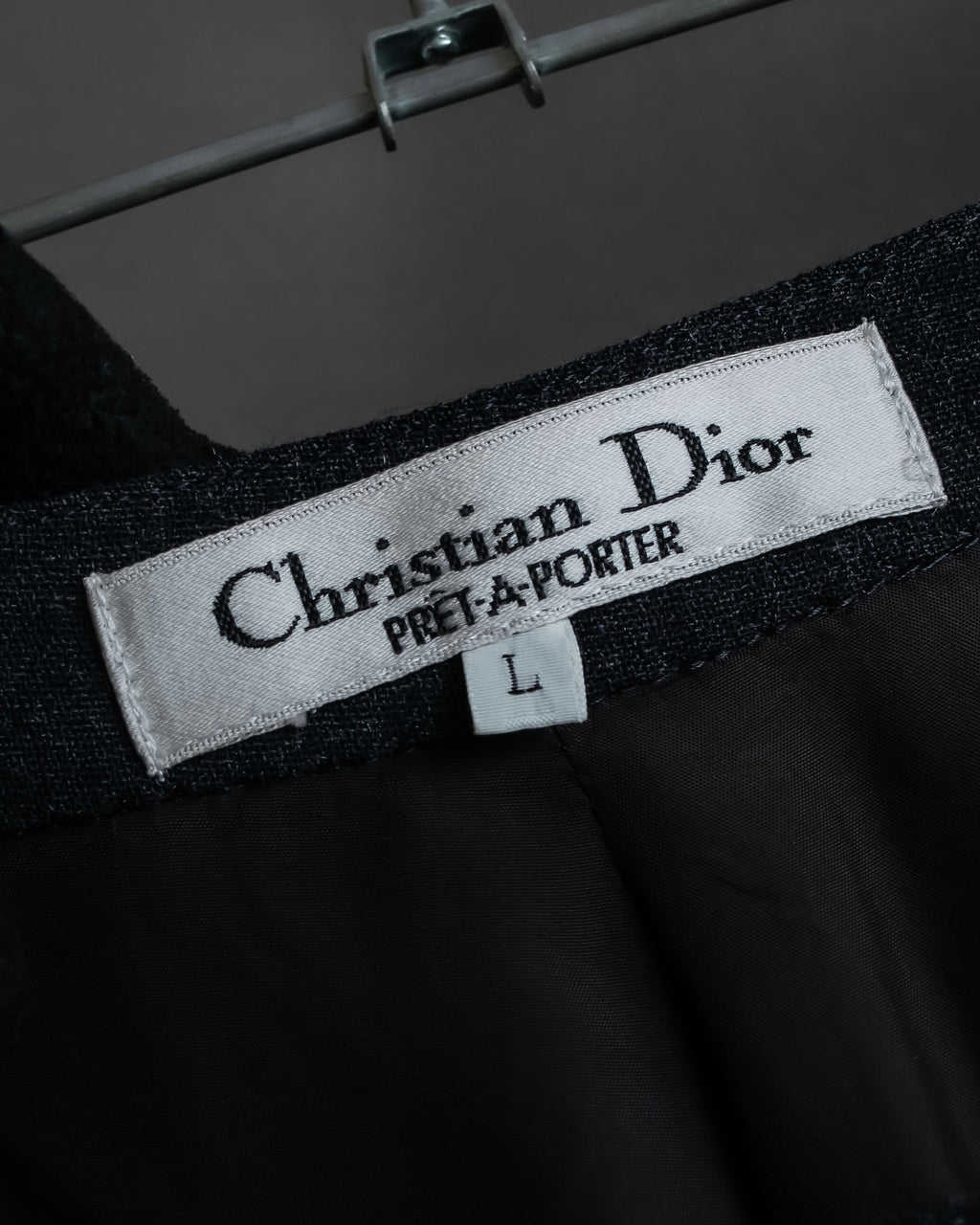 "Christian Dior" Front button design flare wool skirt