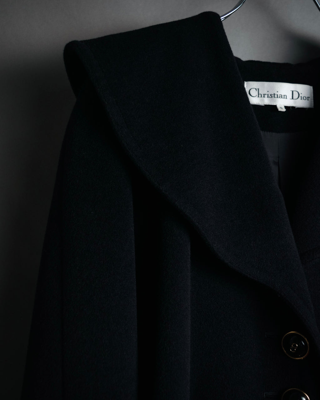 –SPECIAL– “Christian Dior” 80’s-90’s Angora blend sailor collar A-line coat