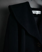 –SPECIAL– “Christian Dior” 80’s-90’s Angora blend sailor collar A-line coat