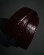 “CHANEL” 90’s Octagon buckle lizard leather belt