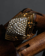 "GUCCI" Interlocking G rhinestone design dome-shaped ring