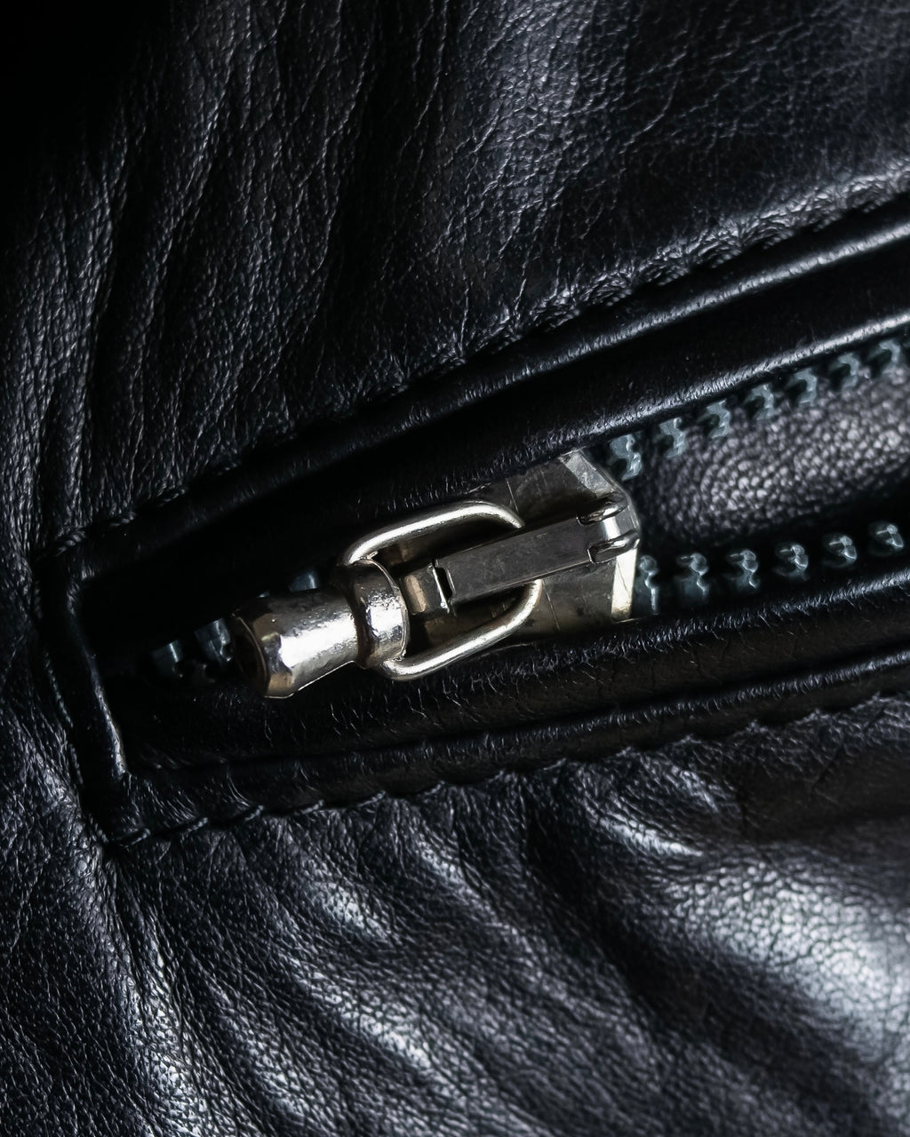 "MOSCHINO" Box silhouette leather double rider jacket