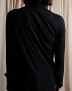 "YOHJI YAMAMOTO +NOIR" 21SS Drape panel design oversized shirt jacket
