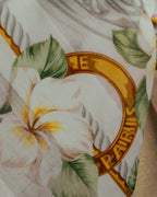 "CELINE" 90's Floral logo cotton square scarf