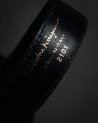 “Salvatore Ferragamo” 90’s Lizard leather double gancini belt