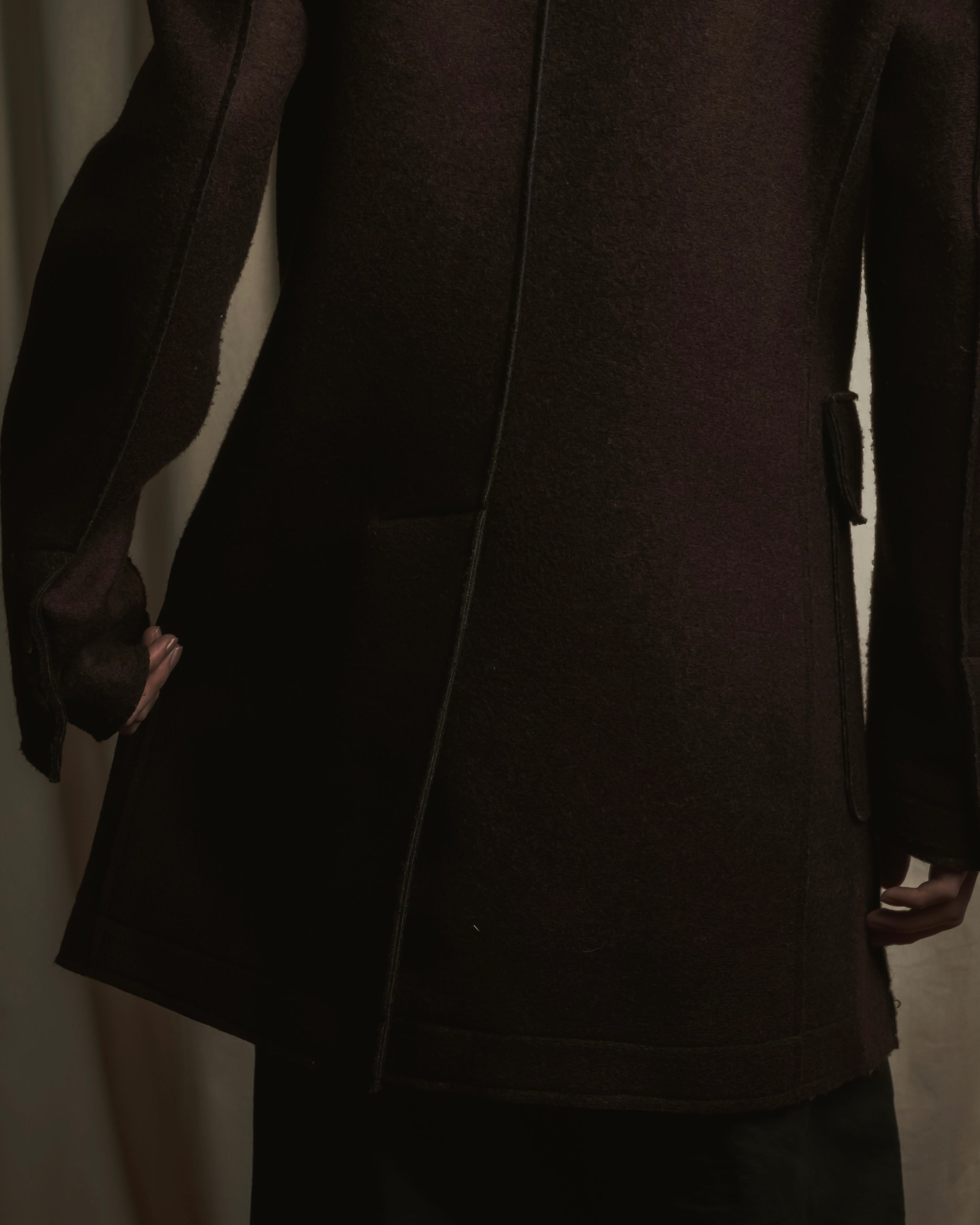 Abrigo de lana cepillada de un solo botón "BOB"