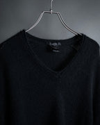 "GUCCI" Silky mix angora V-neck knit pullover