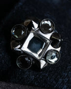 "DOLCE & GABBANA" Double-breasted bejeweled button check pattern jacket