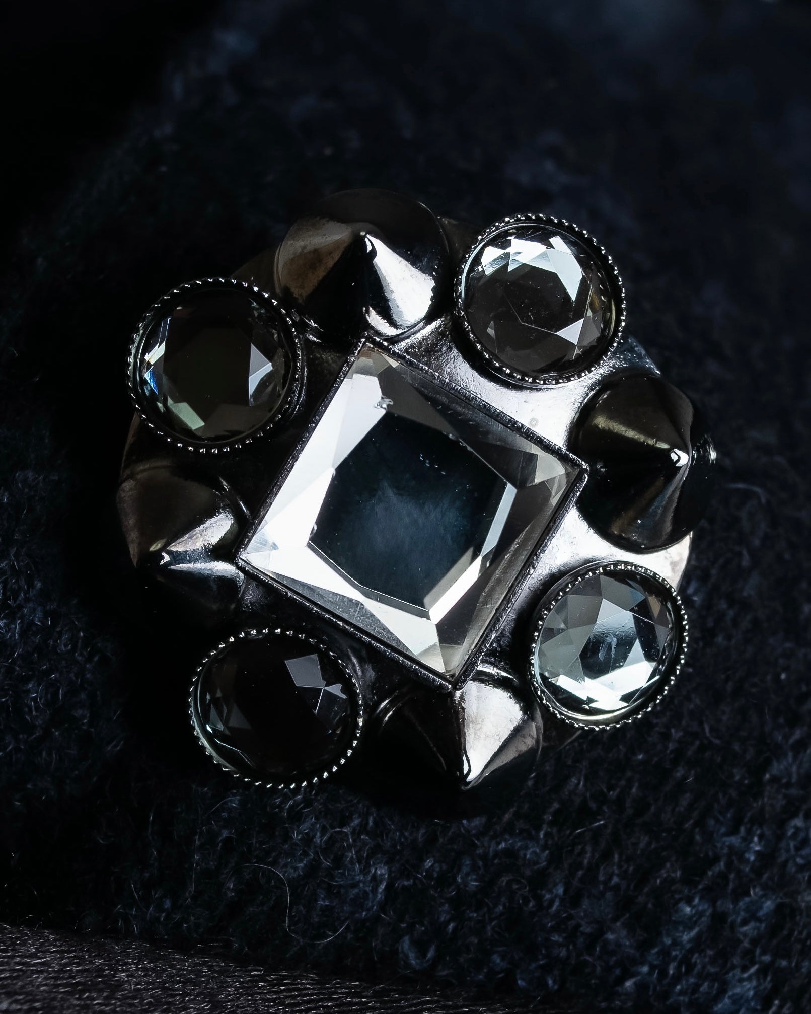 "DOLCE & GABBANA" Double-breasted bejeweled button check pattern jacket