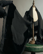 “GUCCI” 90’s-00’s Sheer velvet trimmed silk blend stole