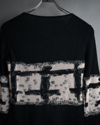 “CHANEL” 90’s-00’s Abstract grid knit top