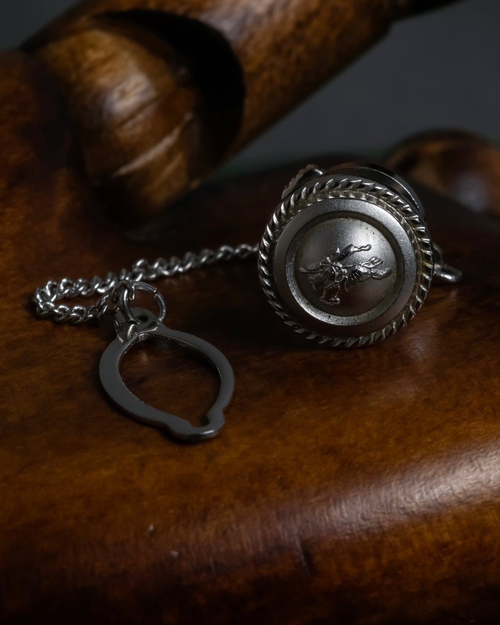 "BURBERRYS" Equestrian Knight engraved silver cufflinks