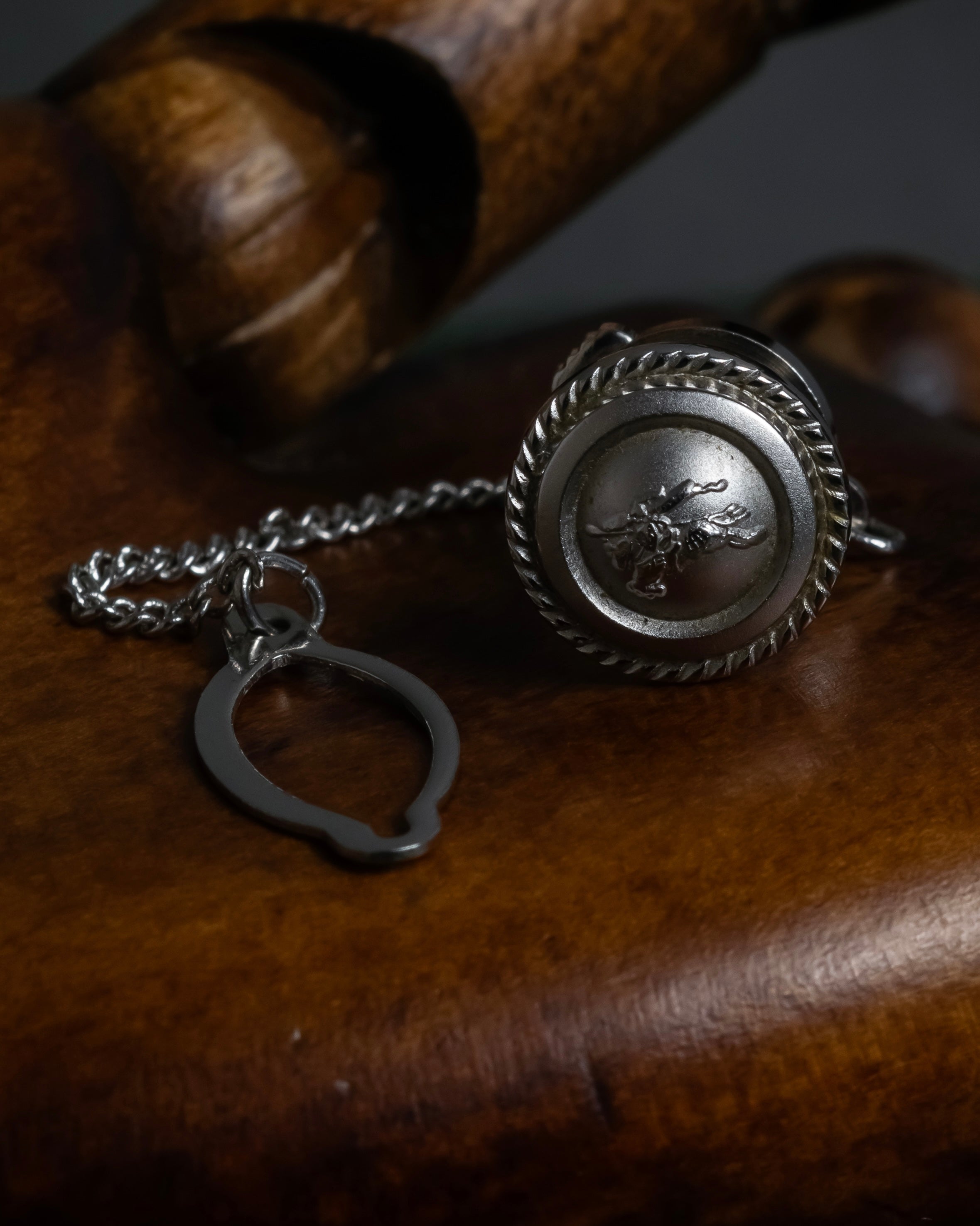 "BURBERRYS" Equestrian Knight engraved silver cufflinks