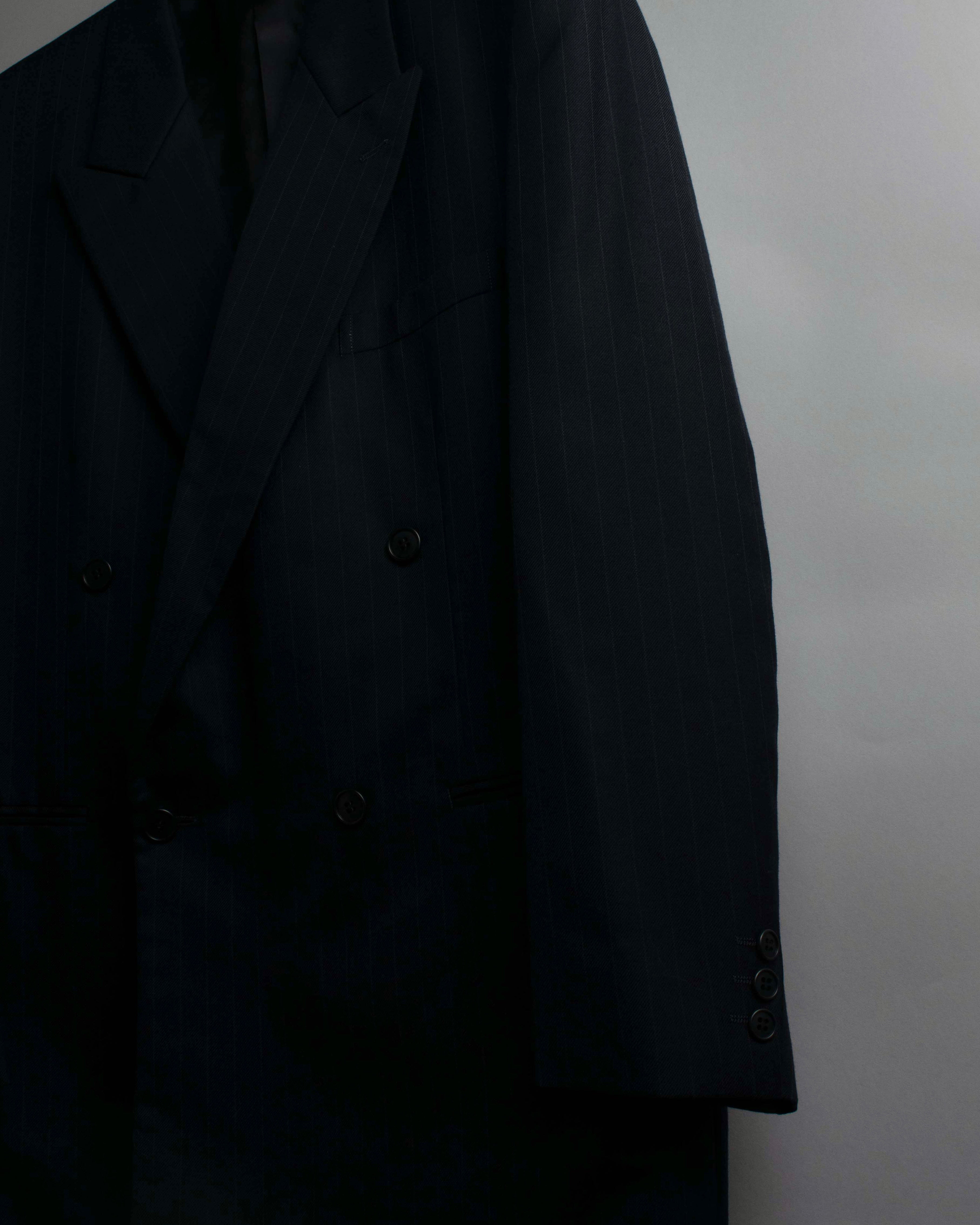 "YVES SAINT LAURENT" 00's shadow stripe pattern beautiful tailoring set up