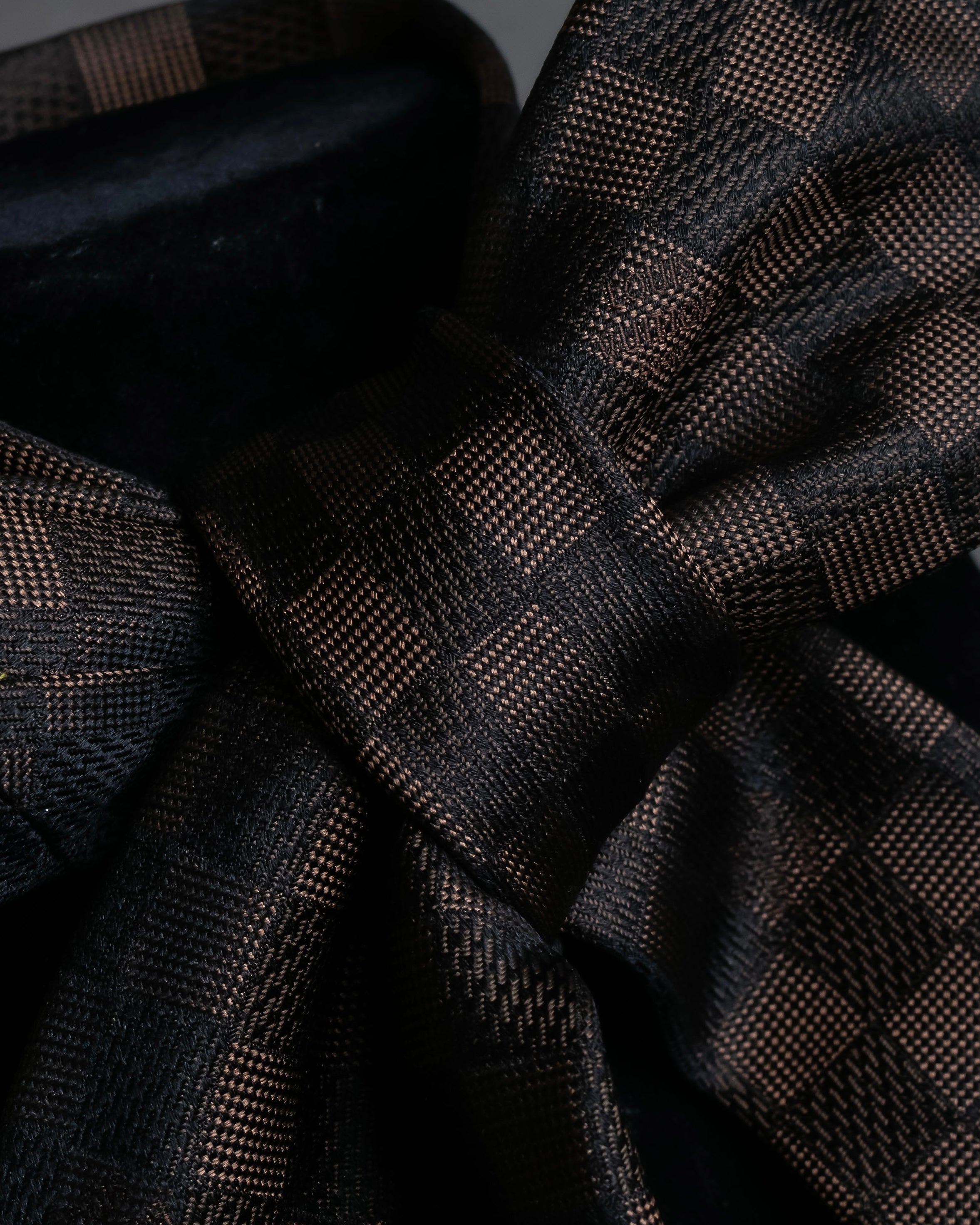 "LOUIS VUITTON" Damier check silk jacquard neck tie