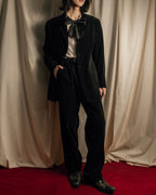 "ARMANI COLLEZIONI" Black corduroy relaxed set up