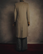 -SPECIAL- "FENDI" 90's-00's Cashmere blend long coat with leather contrast