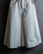 "MAISON MARGIELA" 21SS Washed raw cut flared cropped denim pants