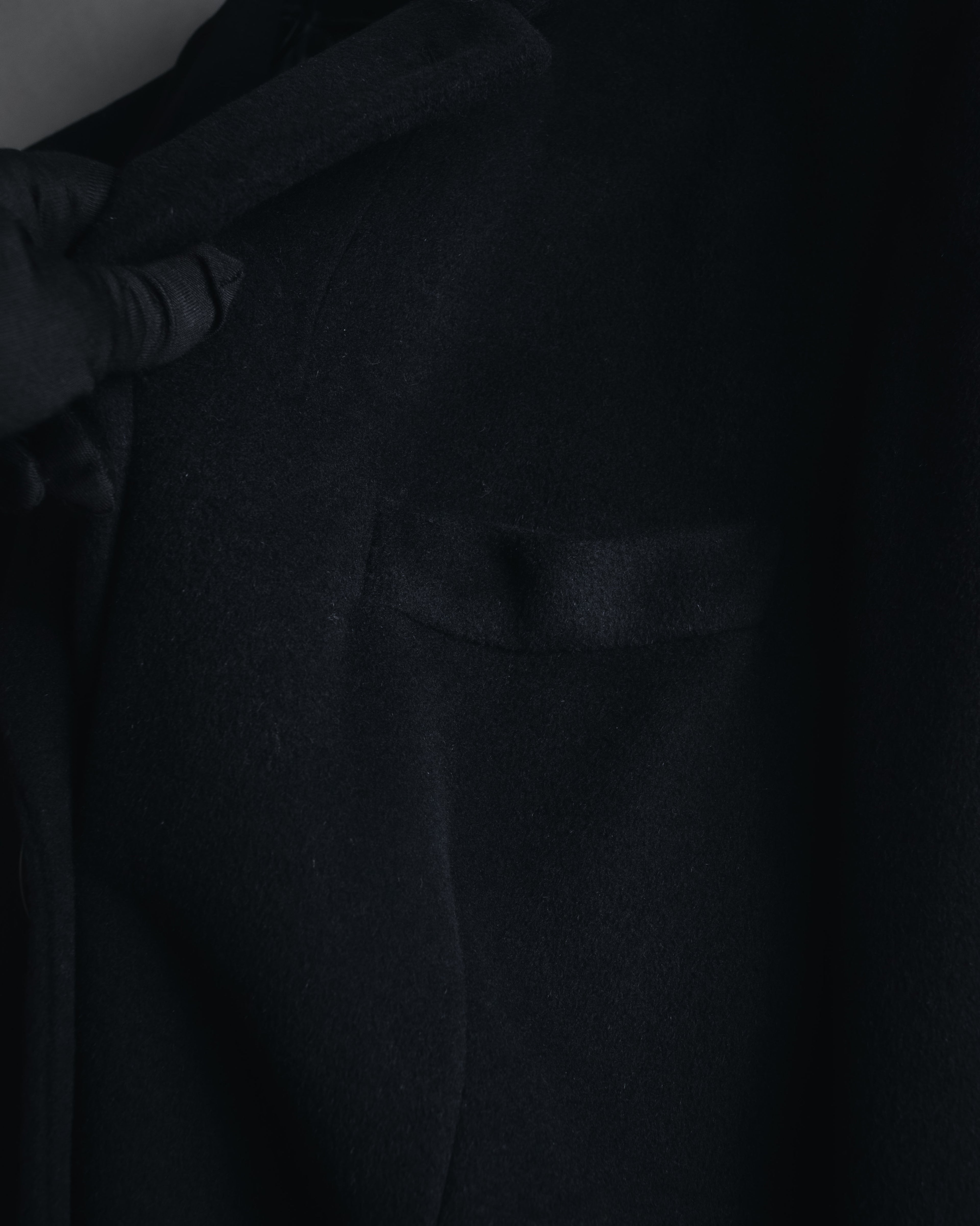 "GIORGIO ARMANI" 90’s Minimalist draped maxi long coat