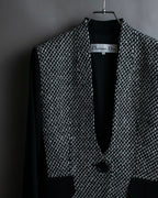 "Christian Dior" Jacquard switching design no-collar jacket