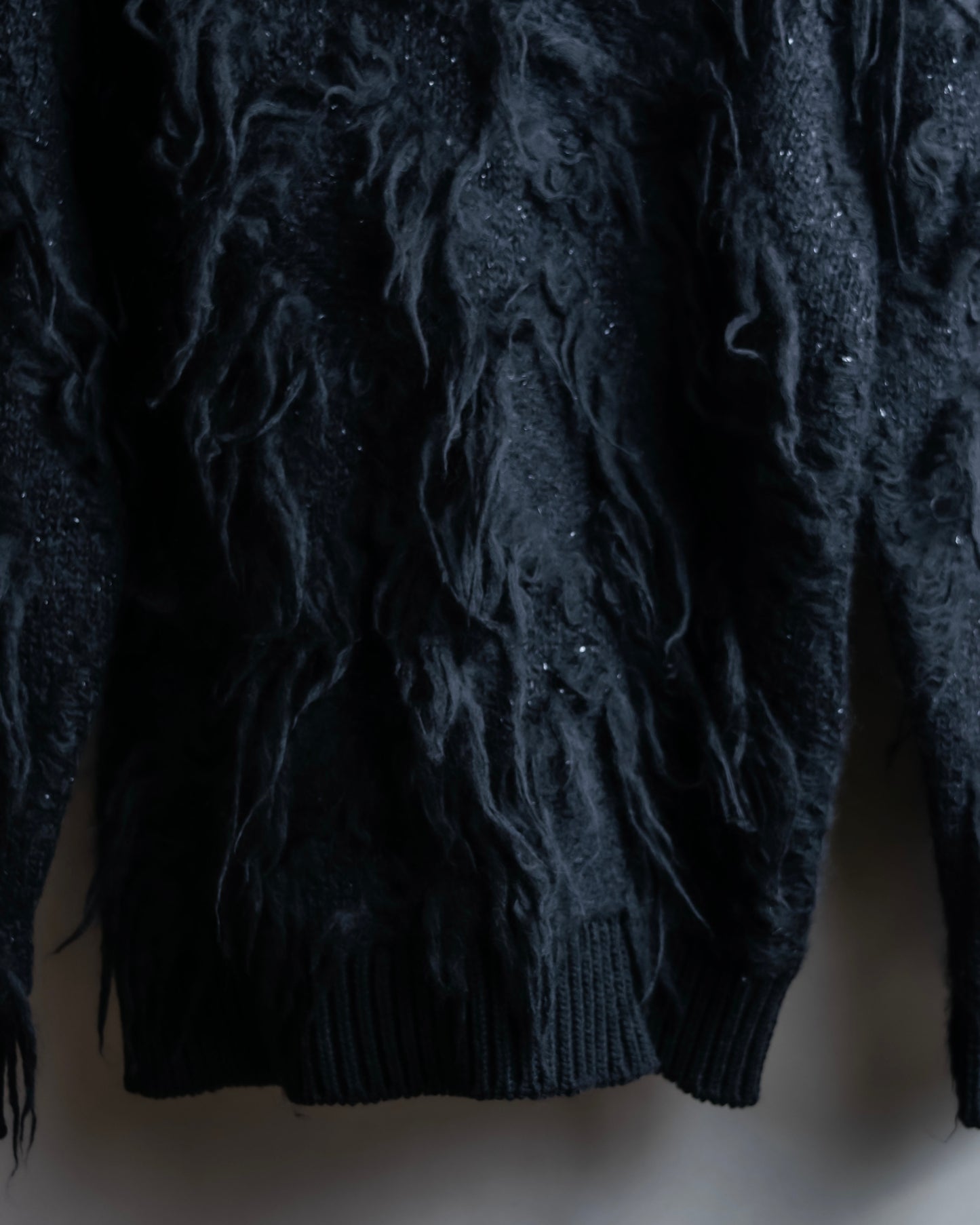 "JUNYA WATANABE COMME des GARCONS" Fringe design brushed V-neck knit pullover