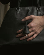 Bolso de médico de cuero Vitello daino de Prada de los años 90-00