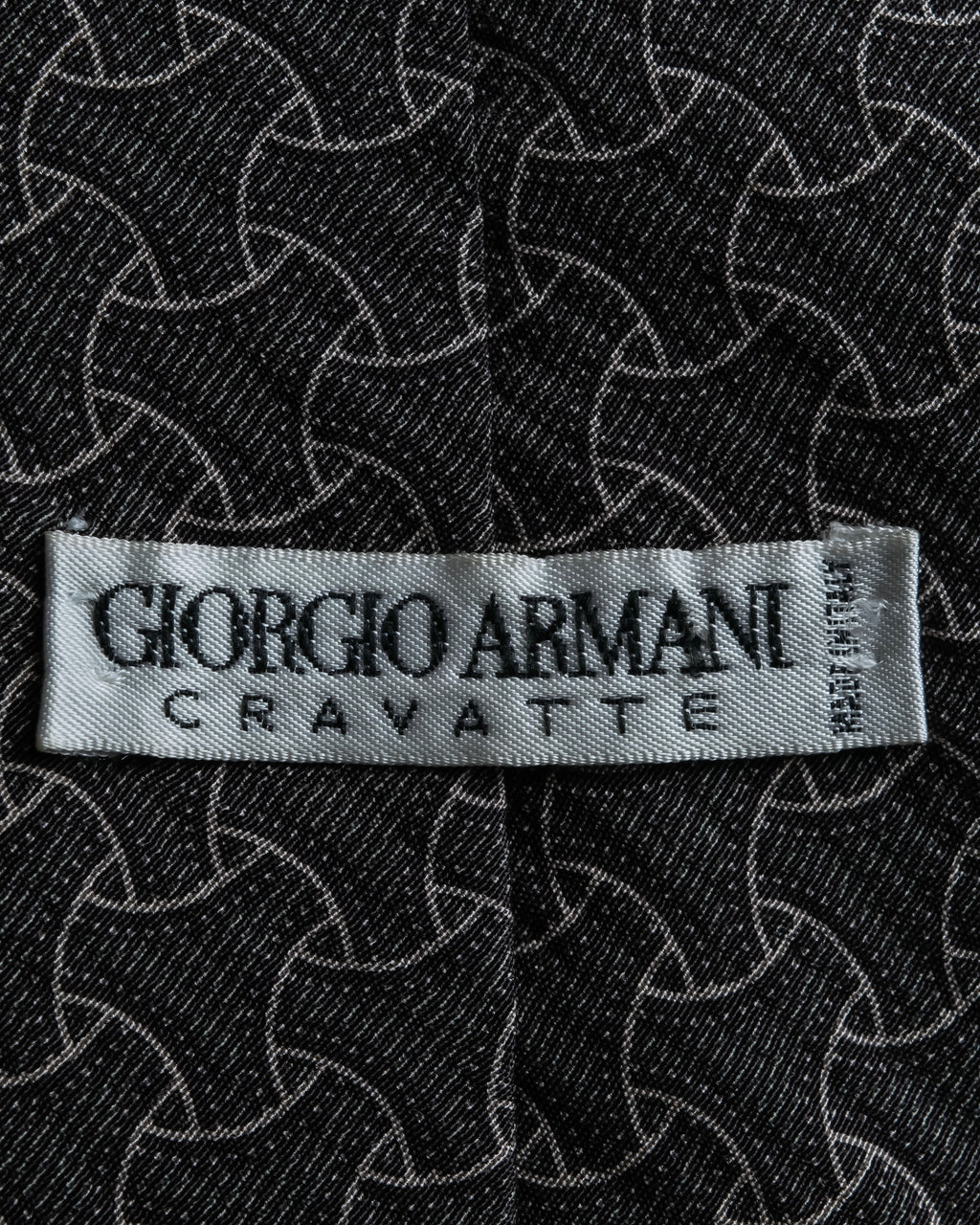 "GIORGIO ARMANI" Charcoal gray geometric pattern necktie