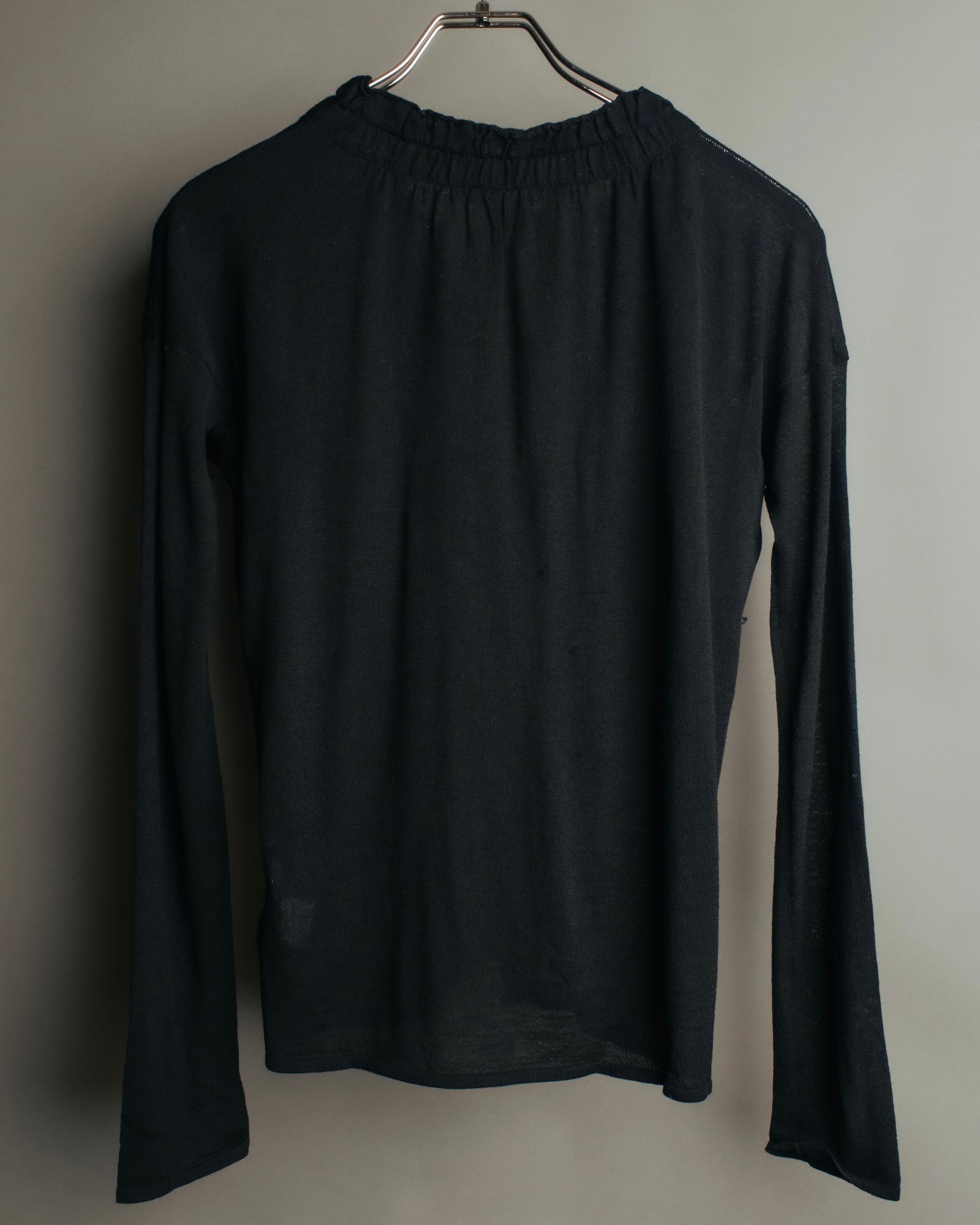 GUCCI” 2001-2004 Tom Ford era gathered wool fringe knit top – MOOD