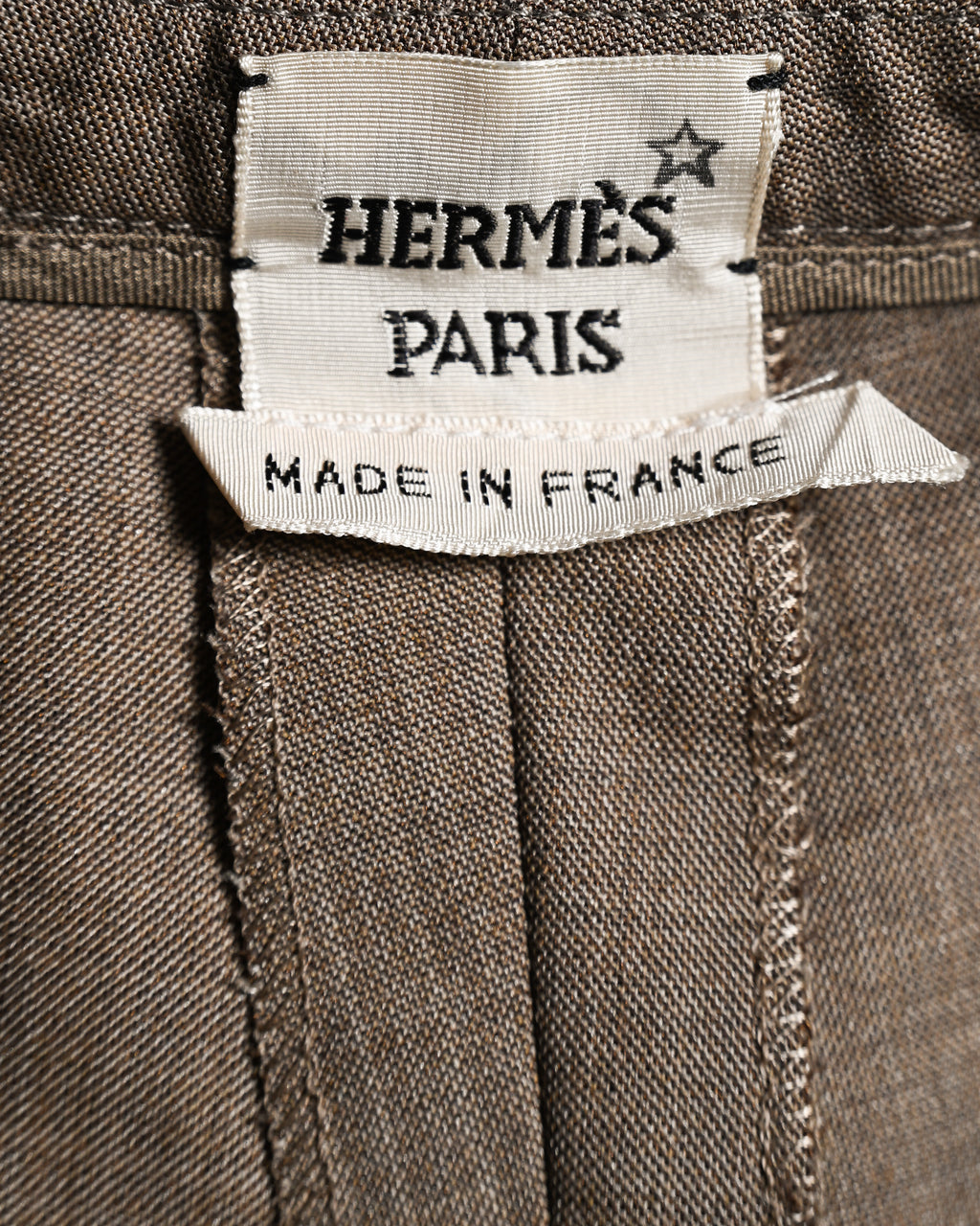 Hermes/ Silk Blended Waist Belt Shorts Brown