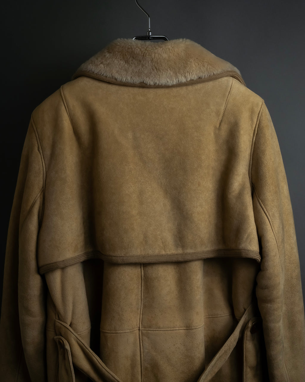 "LOEWE" 90's Panel-switched design mouton shearling coat