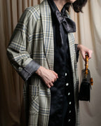 "PIERRE BALMAIN" Glen check belted gown coat