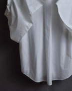 "MM6 MAISON MARGIELA" 20SS Frilled overlay cotton hybrid shirt