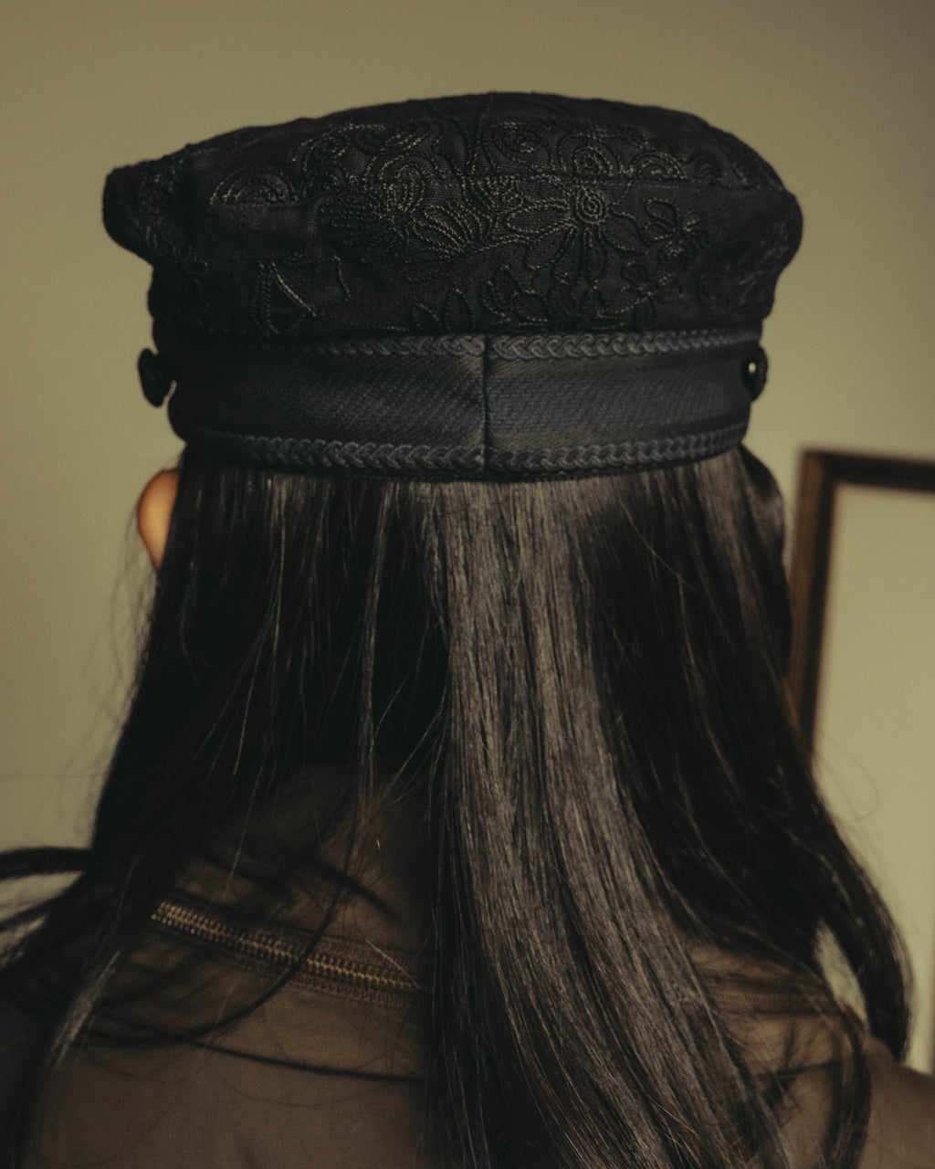 -SPECIAL- "Christian Dior" 20's Intricately embroidered botanical sailor cap