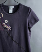 "CELINE" Charm logo print box silhouette T shirt