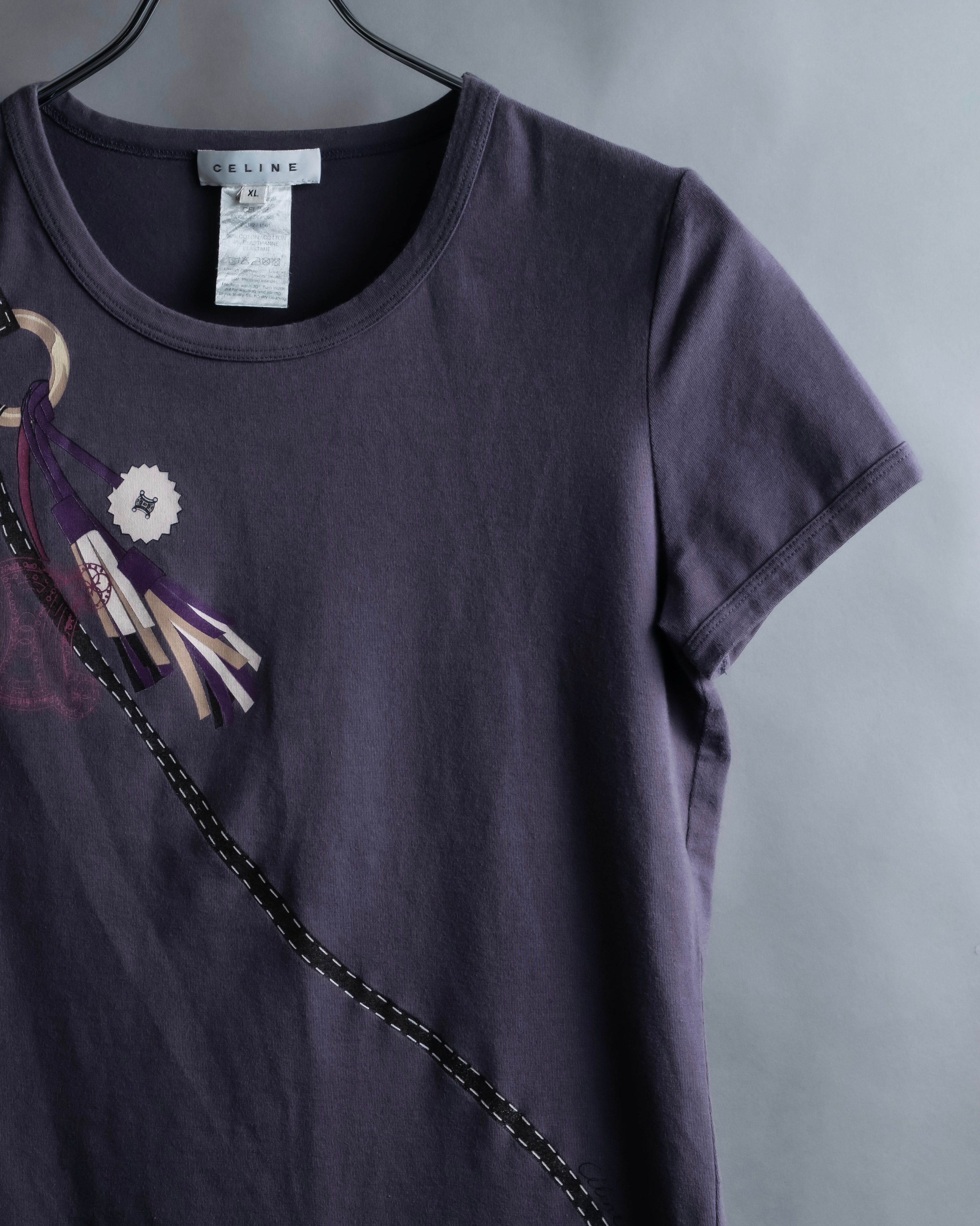"CELINE" Charm logo print box silhouette T shirt