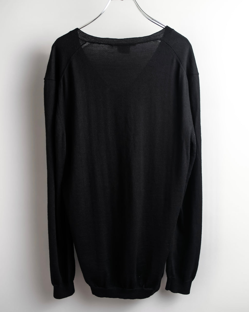 "GUCCI" G logo embroidered silk mix V-neck knit