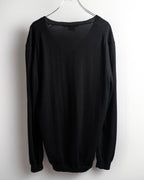 "GUCCI" G logo embroidered silk mix V-neck knit