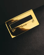 "Salvatore Ferragamo" 90's-00's Structured gancini leather top handle bag