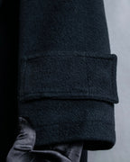 "GIANNI VERSACE UPDATE"
 Fur trimmed wool cashmere maxi double breasted coat