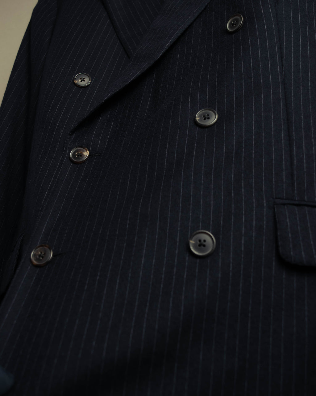 -SPECIAL- “Hermès” 80’s-90’s Super 120’s wool pinstripe double breasted setup