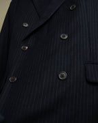 -SPECIAL- “Hermès” 80’s-90’s Super 120’s wool pinstripe double breasted setup