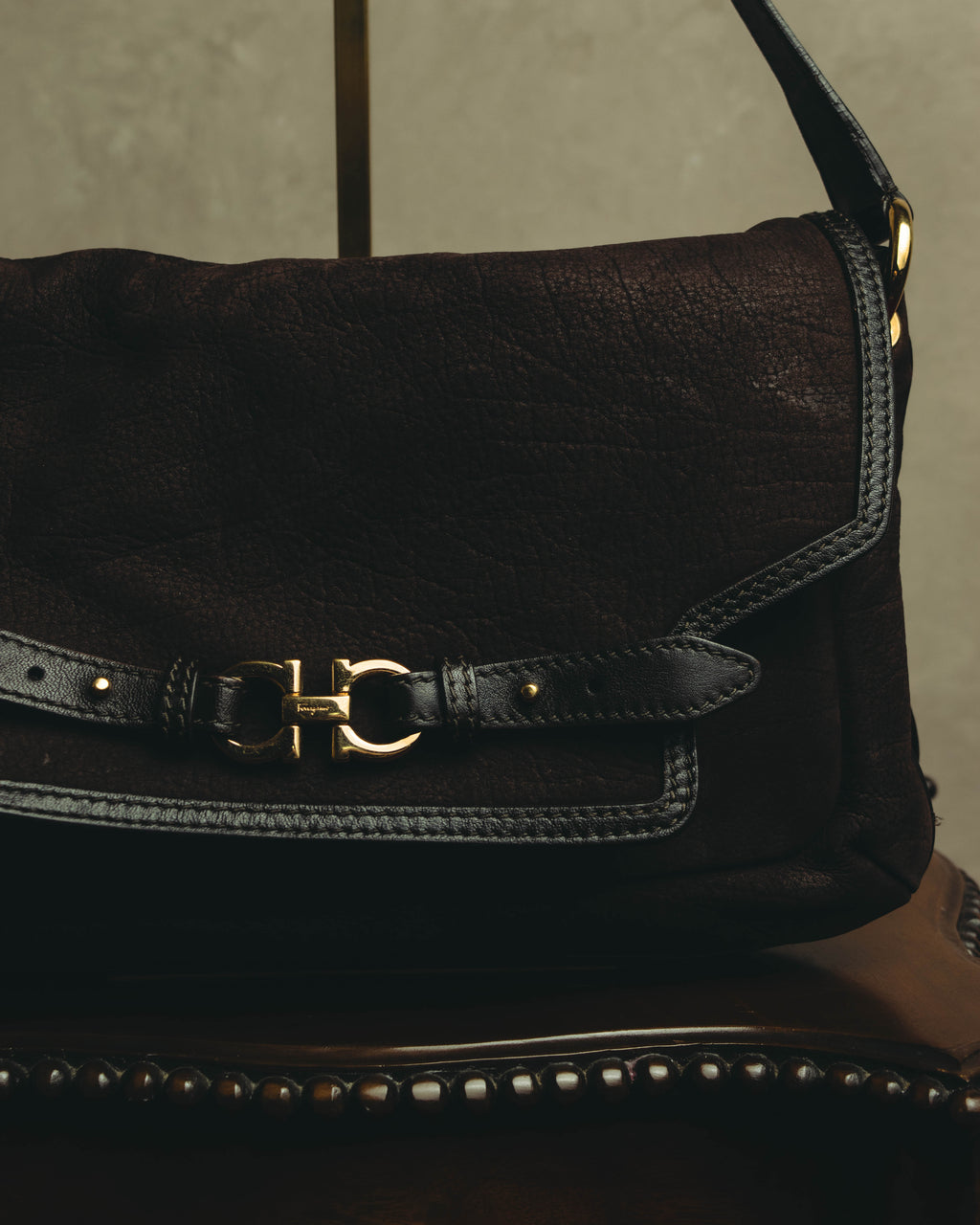 "Salvatore Ferragamo" 00's-10's Gancini leather shoulder bag