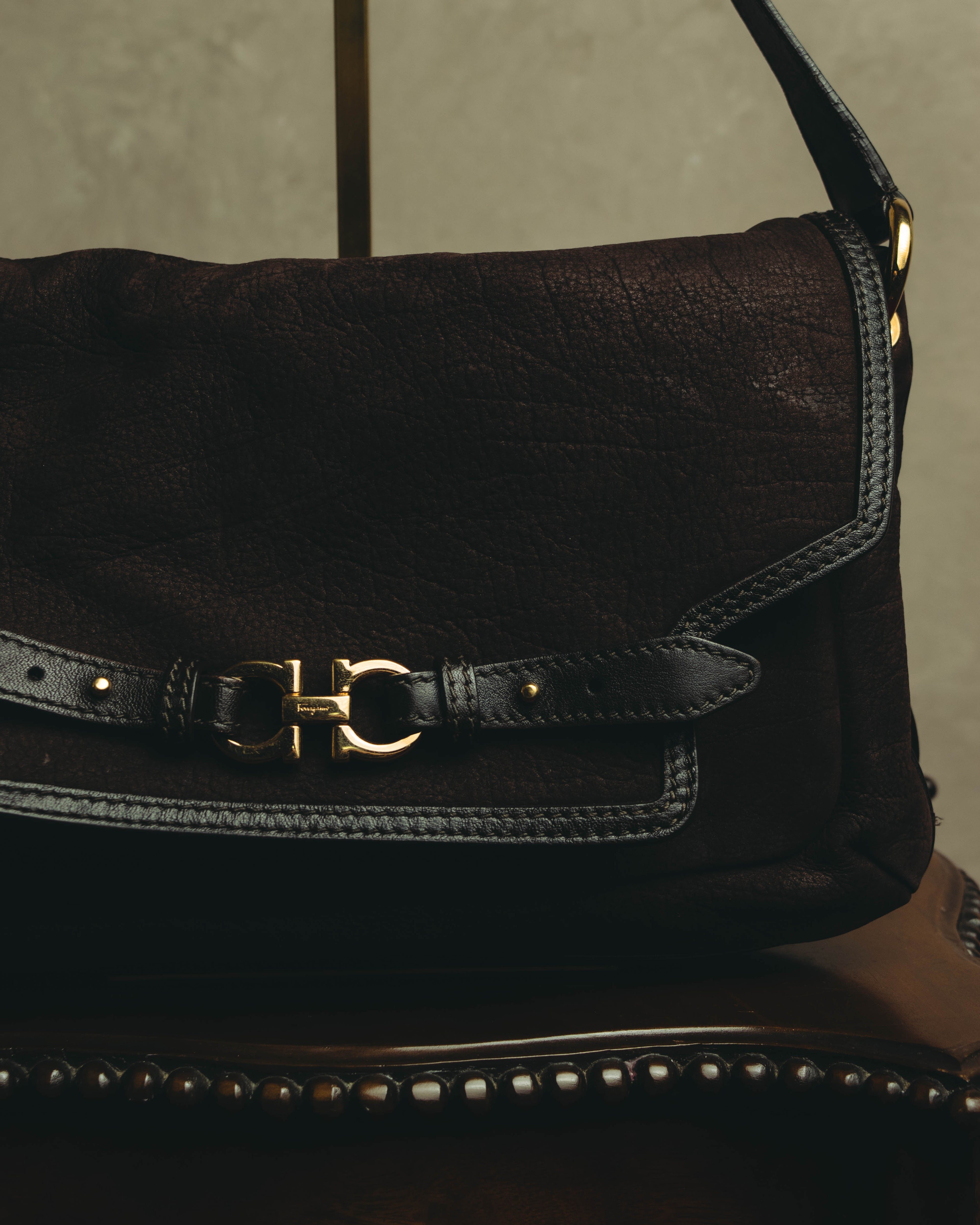 "Salvatore Ferragamo" 00's-10's Gancini leather shoulder bag