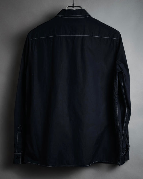 “BOTTEGA VENETA” 2010’s contrast stitch uniform cotton shirt