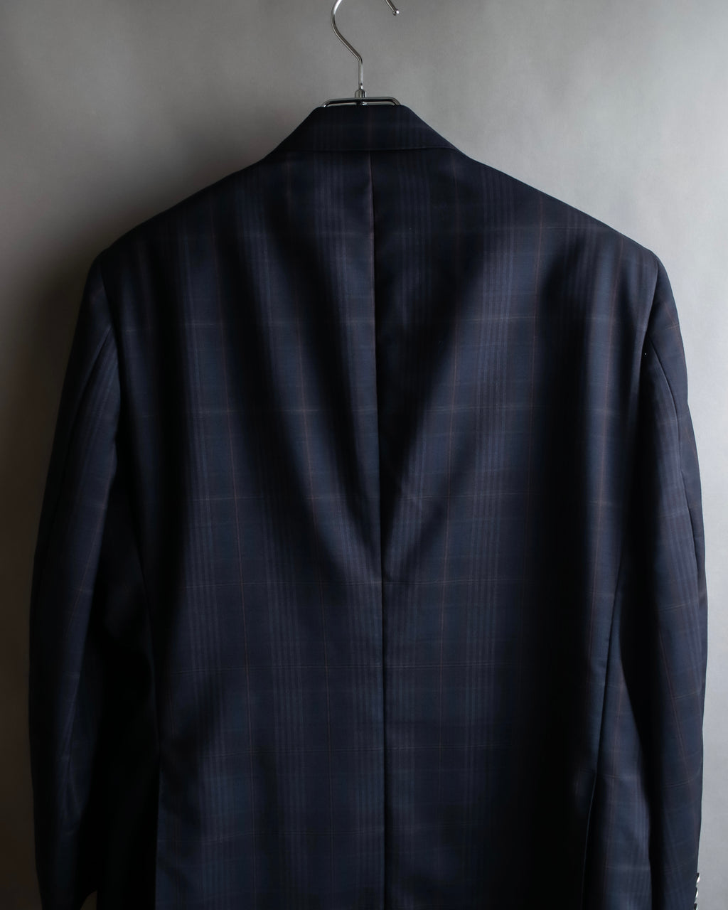 "BURBERRYS" Micro check pattern metal button blazer