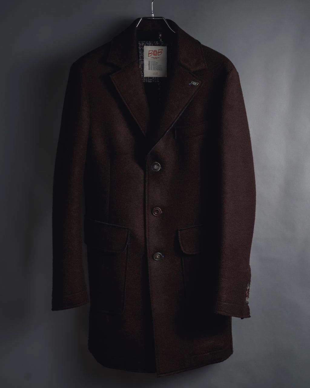 "BOB" Brushed wool single-breasted coat